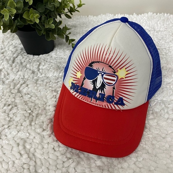 NWOT Red White and Blue Patriotic Eagle America Hat Adjustable - Picture 1 of 5